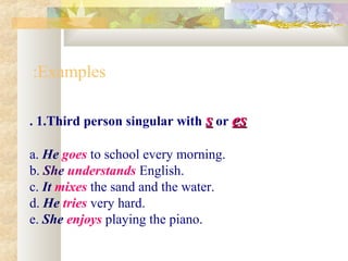 Present Singular Examples The present simple | PPT