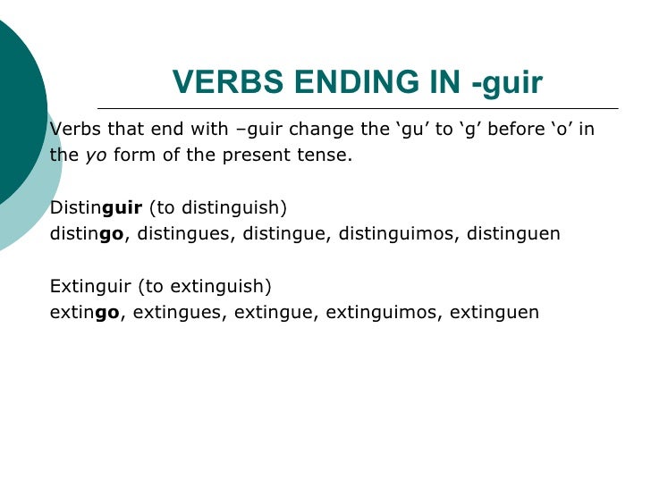 The Present Tense Of Verbs With Spelling Changes