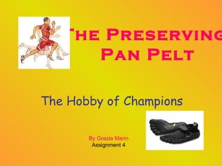 The Preserving
      Pan Pelt

The Hobby of Champions

       By Grazia Marin
        Assignment 4
 
