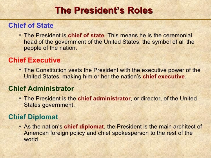 The Presidents Job Description