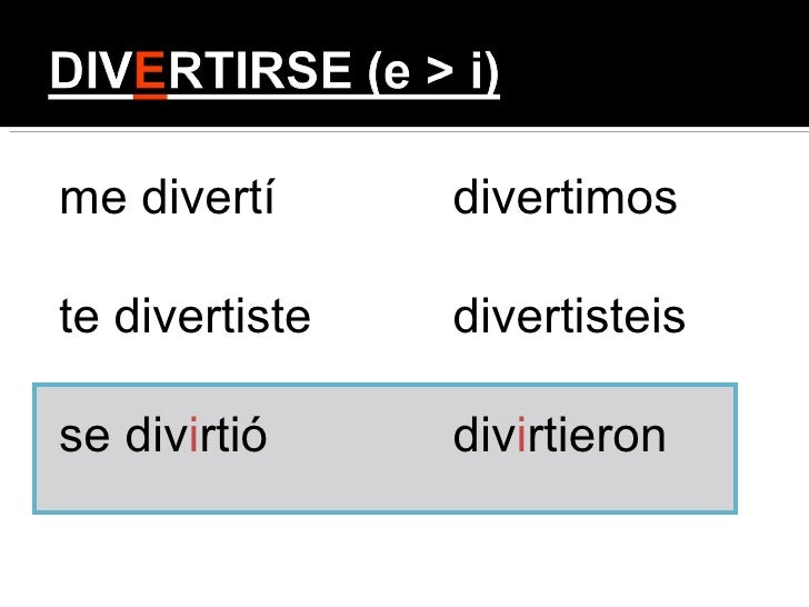 picture Ir Verbs With Stem Changes In The Preterite the preterite of ir stem changing verbs