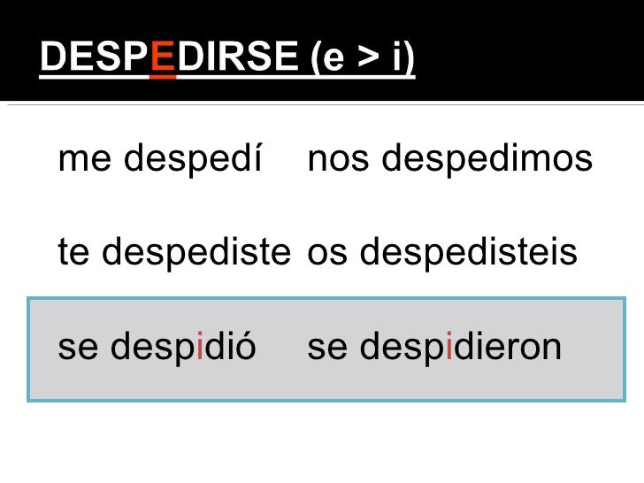 The Preterite Of Ir Stem Changing Verbs