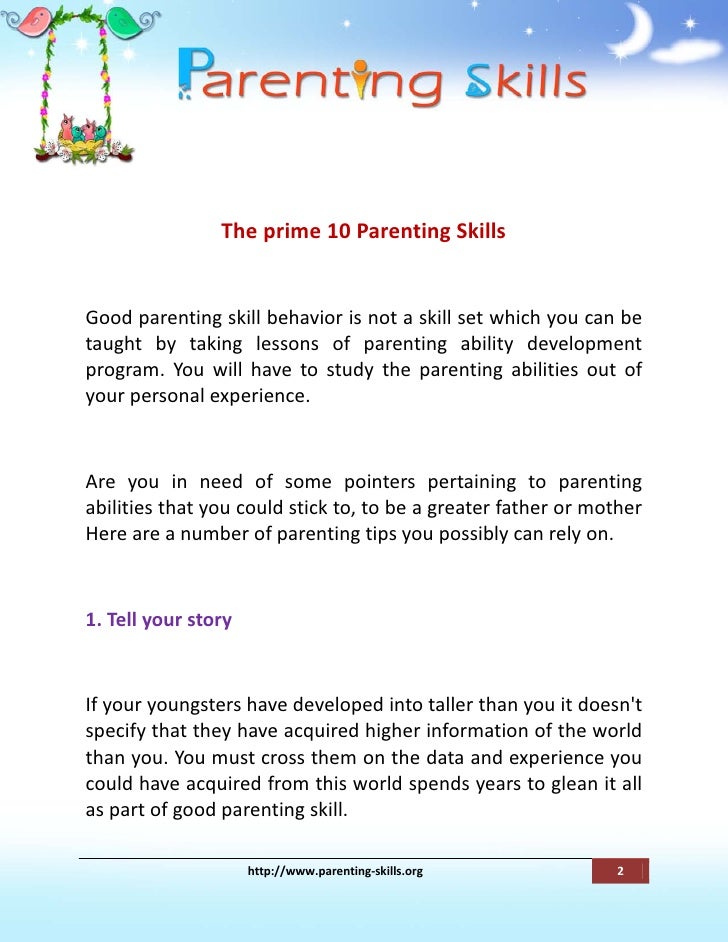 The prime 10 parenting skills