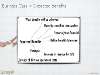 Business Case > Expected beneﬁts

www.projectingIT.com

7

The PRINCE2 Team

 