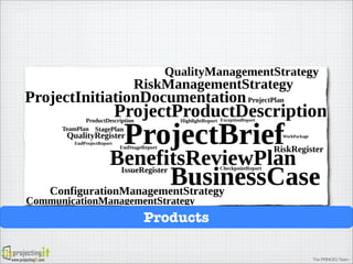 Products
www.projectingIT.com

The PRINCE2 Team

 