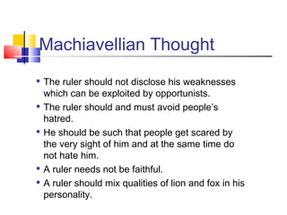 machiavelli ruler qualities