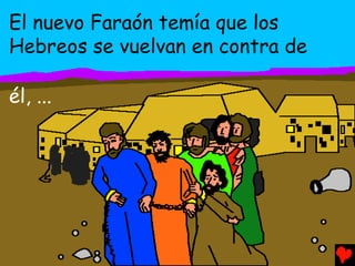 El nuevo Faraón temía que los
Hebreos se vuelvan en contra de

él, ...
 