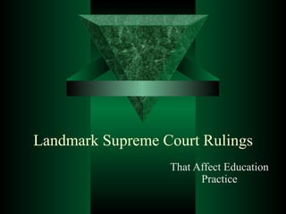 Landmark Supreme Court Rulings That Affect Education Practice 