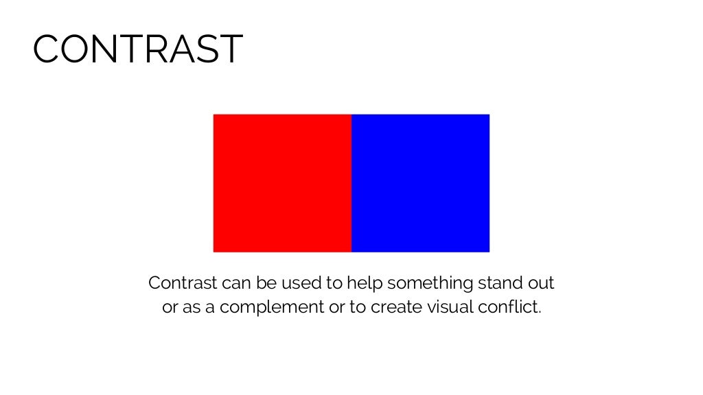 CONTRAST Contrast can be used