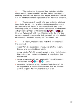The principles of the Data Protection Act in detail - uk | PDF