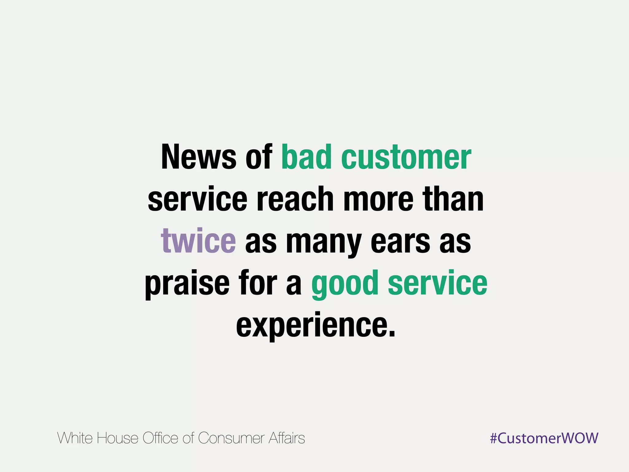 The probability of selling to an
                     existing customer is 60 – 70%.
                                      
                     The probability of selling to a new
                           prospect is 5-20%




Marketing Metrics
                                         #CustomerWOW
 