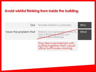 Avoid wishful thinking from inside the building.
Whofemale fashion customers
there is no convenient way to
stay informed a...