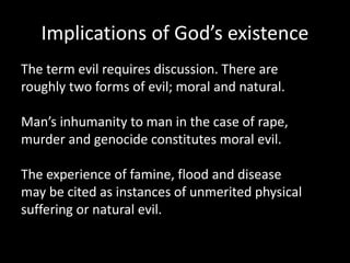 Metaphysical Evil Examples The problem of evil and suffering | PPTX