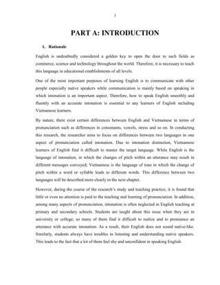 The problems in learning English intonation of 11th form students at ...