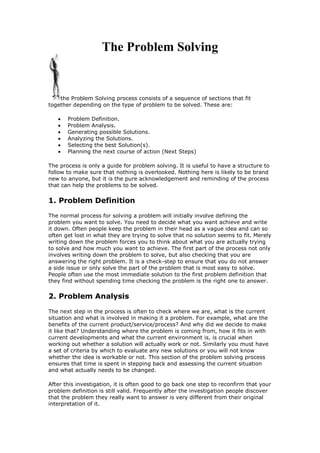 The problem solving | PDF