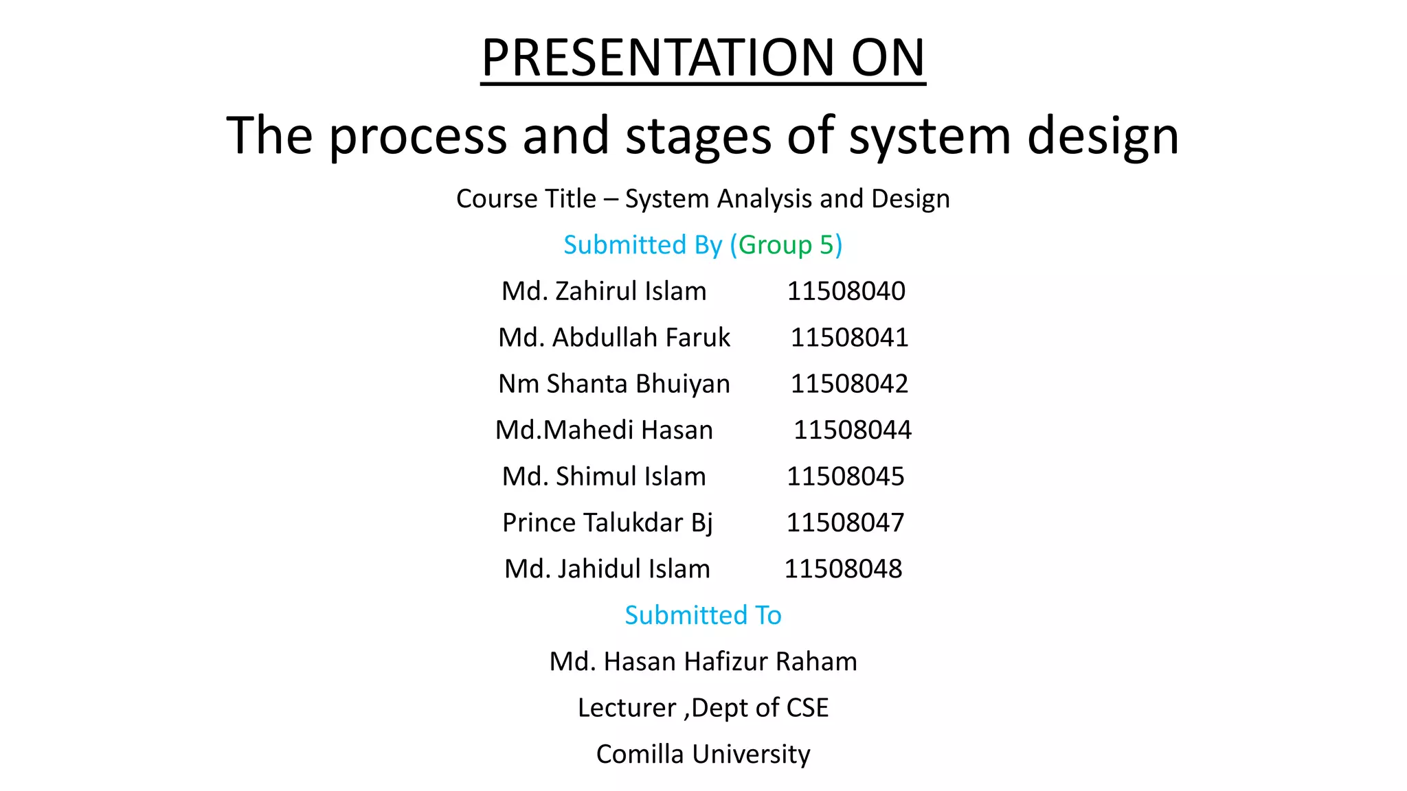 The process and stages of system design | PPTX