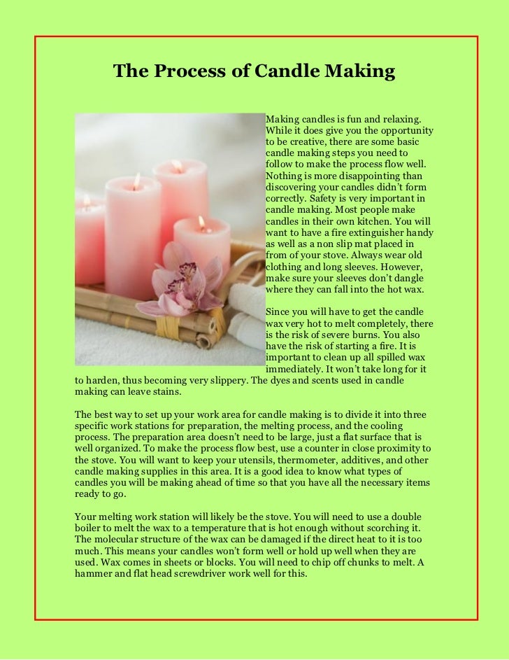 The process of candle making