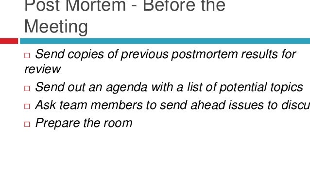 post mortem meeting agenda template