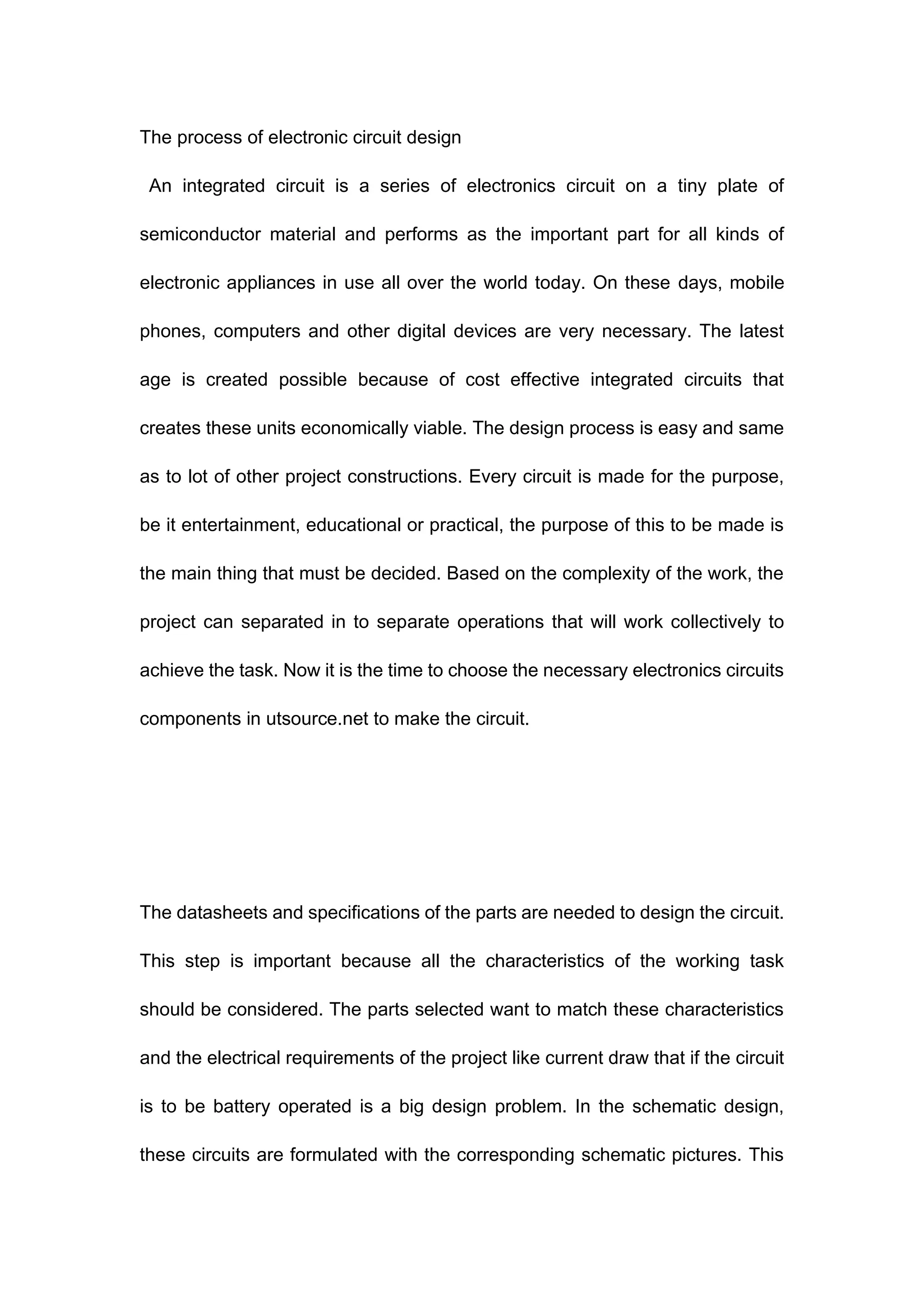 The process of electronic circuit design | DOC