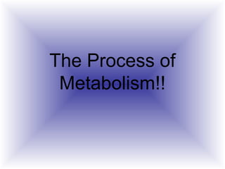 The Process of
Metabolism!!
 