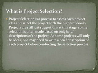 The Process of Project Selection | PPTX