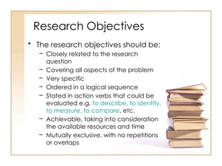 Objectives In Thesis The process of research for a senior thesis | PPTX