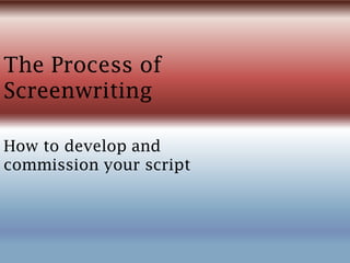 The Process of
Screenwriting

How to develop and
commission your script
 