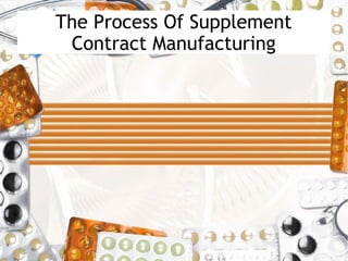 The Process Of Supplement
Contract Manufacturing
 
