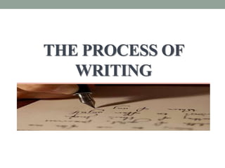 THE PROCESS OF 
WRITING 
 