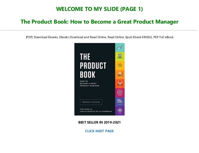 Best Pdf The Product Book How To Become A Great Product Manager F
