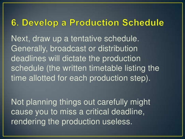 The production sequence module 5