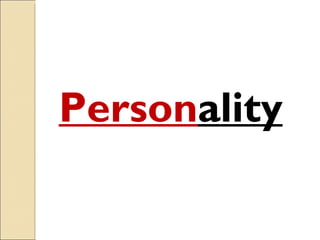 Person ality 