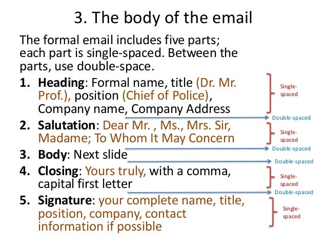 How do you write a formal email?