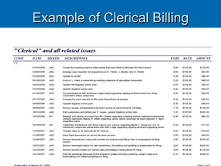 Example of Clerical Billing 