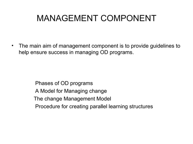 The program management component | PPT | Business | Business and Finance