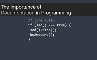 The Importance of
Documentation in Programming
 