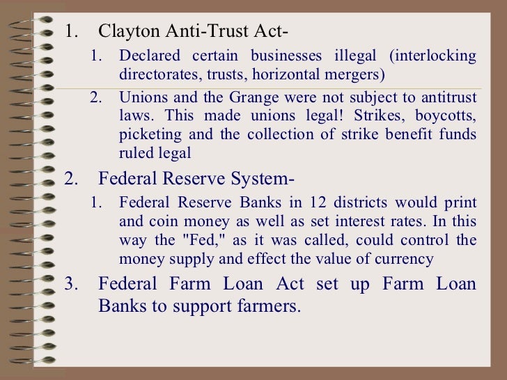clayton act The clayton antitrust act was passed in 1914 in an effort to increase the effectiveness of existing antitrust legislation in the united states by limiting anti-competitive practices while they were. clayton act The clayton antitrust act was passed in 1914 in an effort to increase the effectiveness of existing antitrust legislation in the united states by limiting anti-competitive practices while they were.