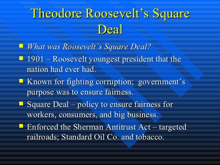 Teddy Roosevelt Square Deal Worksheet
