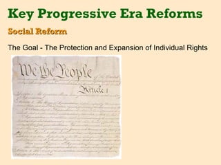 Key Progressive Era Reforms
Social Reform
The Goal - The Protection and Expansion of Individual Rights
 