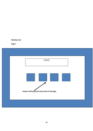 84
Desktop view
Page 1
Avatars will be placed in the centre of the page.
HEADER
 