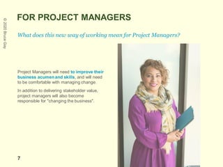 What does this new way of working mean for Project Managers?
FOR PROJECT MANAGERS
Project Managers will need to improve th...