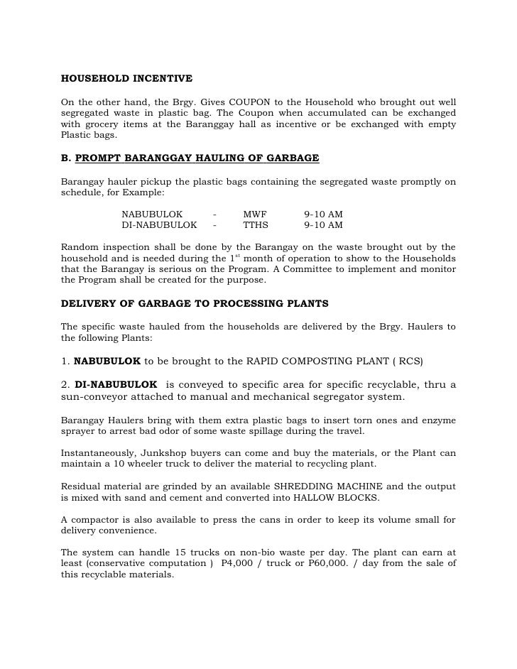 Solid Waste Management for Philippine Cities and Municipalities
