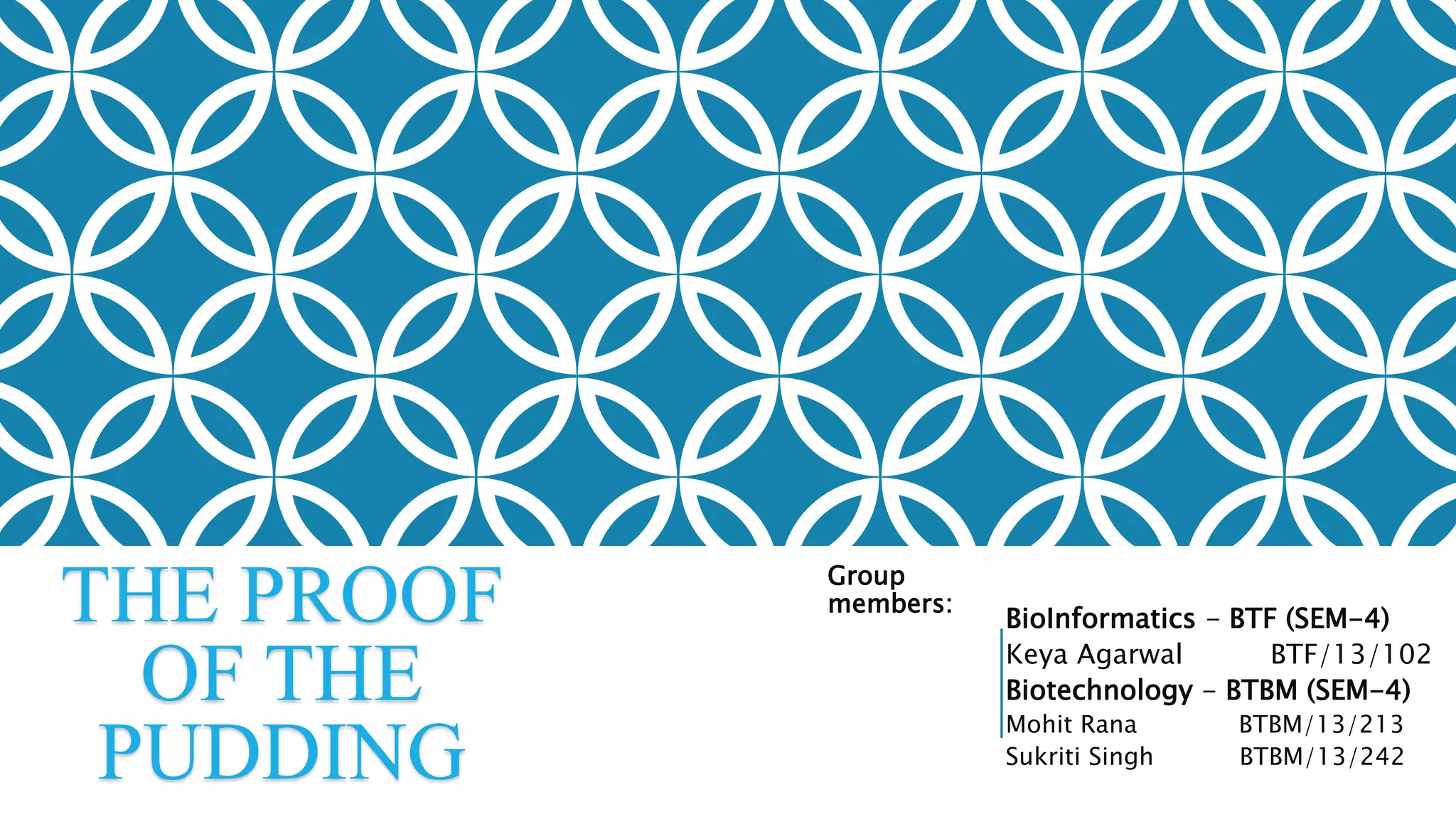 The Proof of the Pudding | PPT