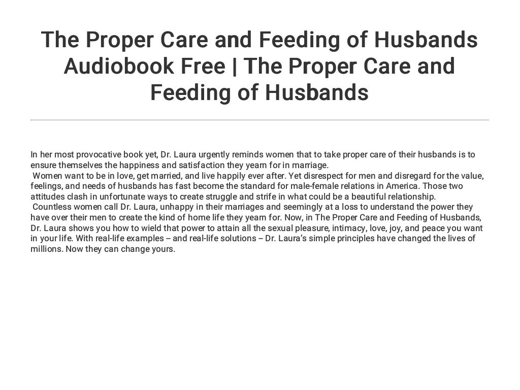 The Proper Care and Feeding of Husbands Audiobook Free