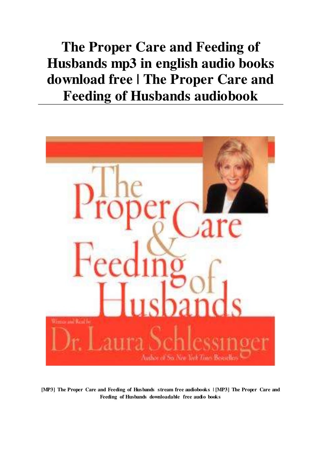 The Proper Care and Feeding of Husbands mp3 in english