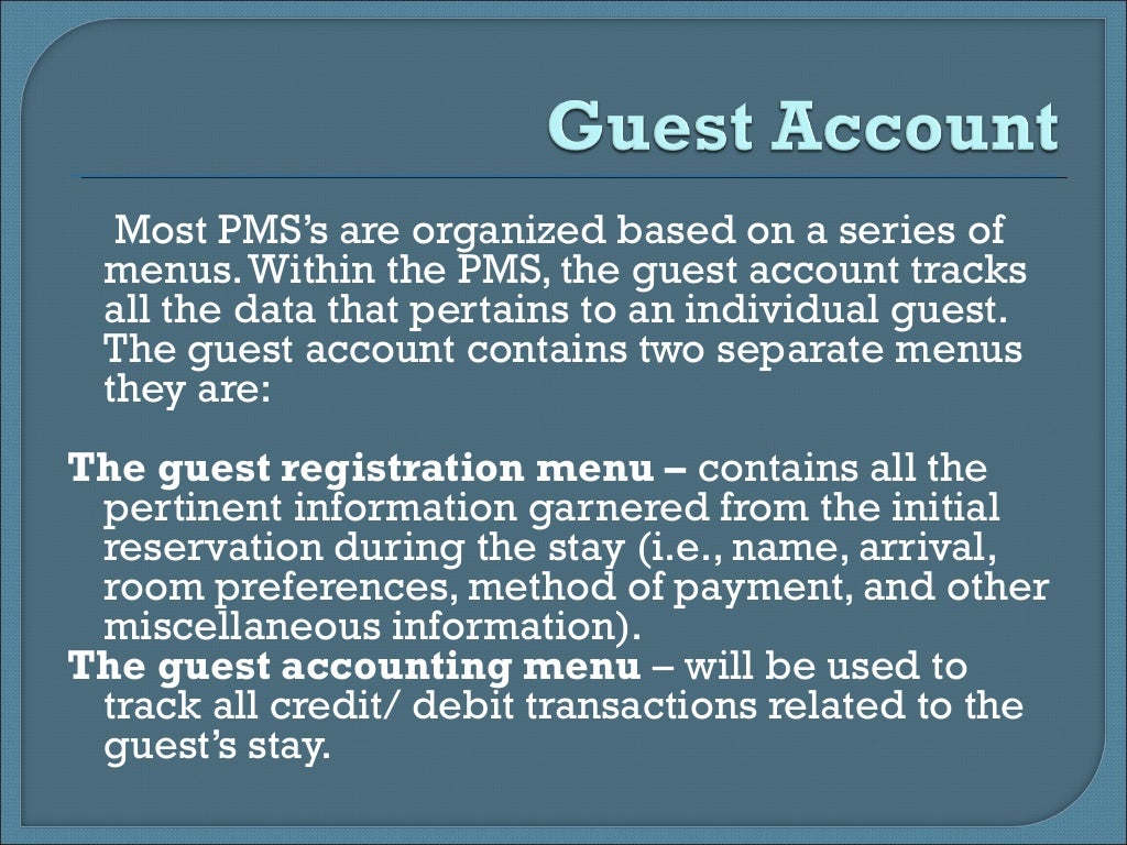 The property management system pms