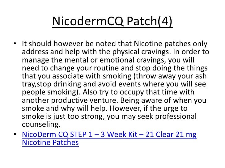 The pros and cons of using nicotine patches