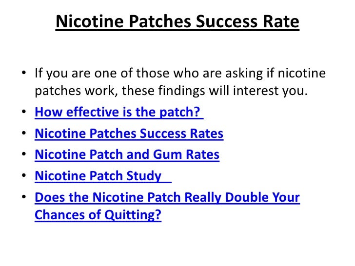 The pros and cons of using nicotine patches