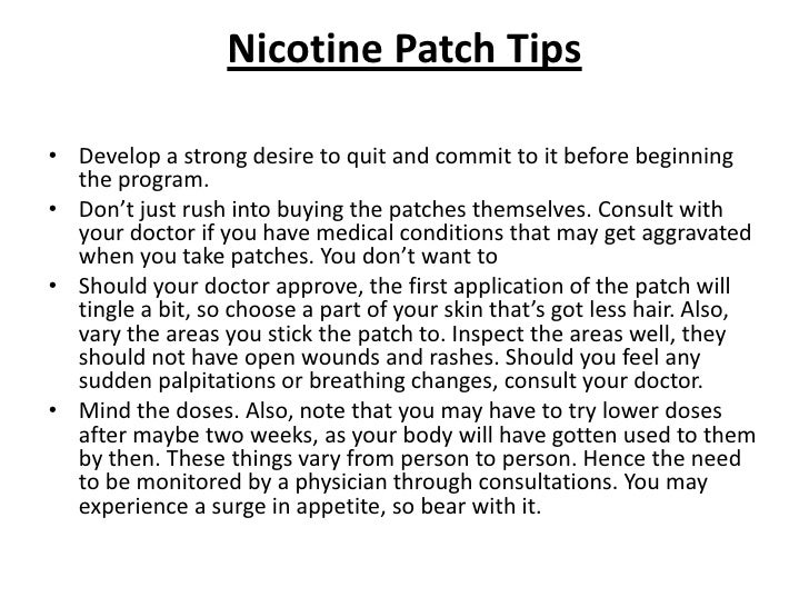 The pros and cons of using nicotine patches