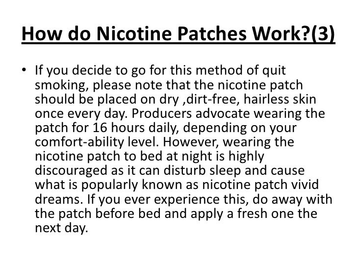 The pros and cons of using nicotine patches